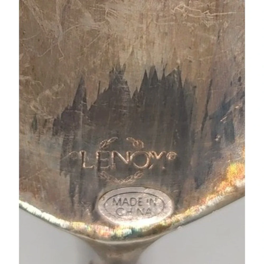 Lenox Cake Server Silver Copper Heart Scroll Wrap Pie Dessert Server Tarnish